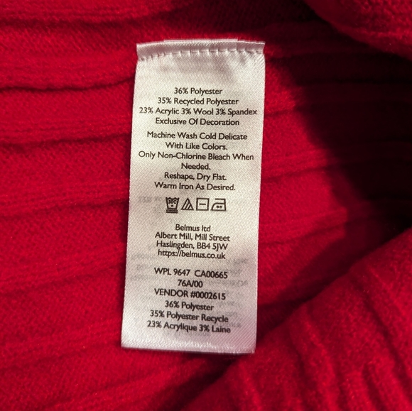 Eddie Bauer Women's Large Mock Neck Ribbed Knit Relaxed Fit Red Sweater 148 - Picture 7 of 10